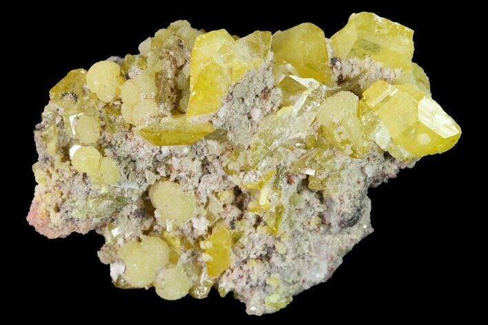 Yellow Wulfenite and Botryoidal Mimetite - La Morita Mine, Mexico #170299